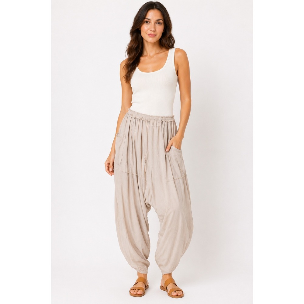 Intimately Free People Harem Pants Beige Drop Crotch Boho Lounge Medium